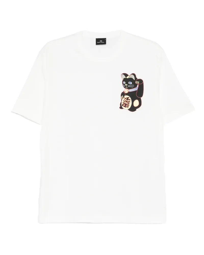 Paul Smith T-Shirt mit Katzen-Print - Weiß Weiß