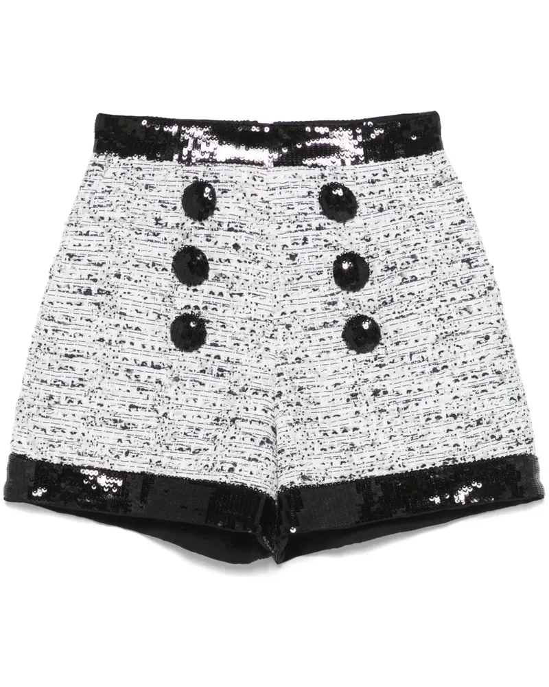 Balmain Shorts aus Tweed - Weiß Weiß