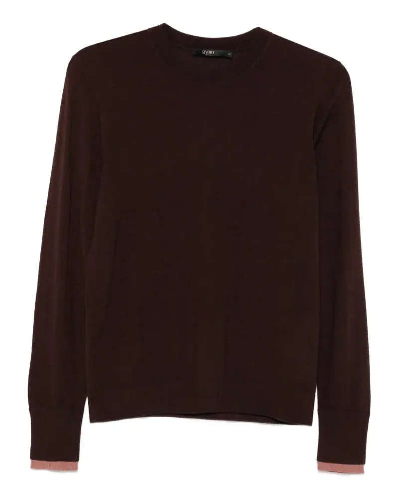 Seventy Pullover mit rundem Ausschnitt - Braun Braun