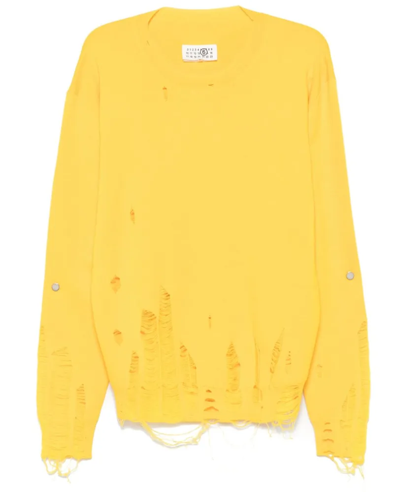 Maison Margiela Pullover im Distressed-Look - Gelb Gelb