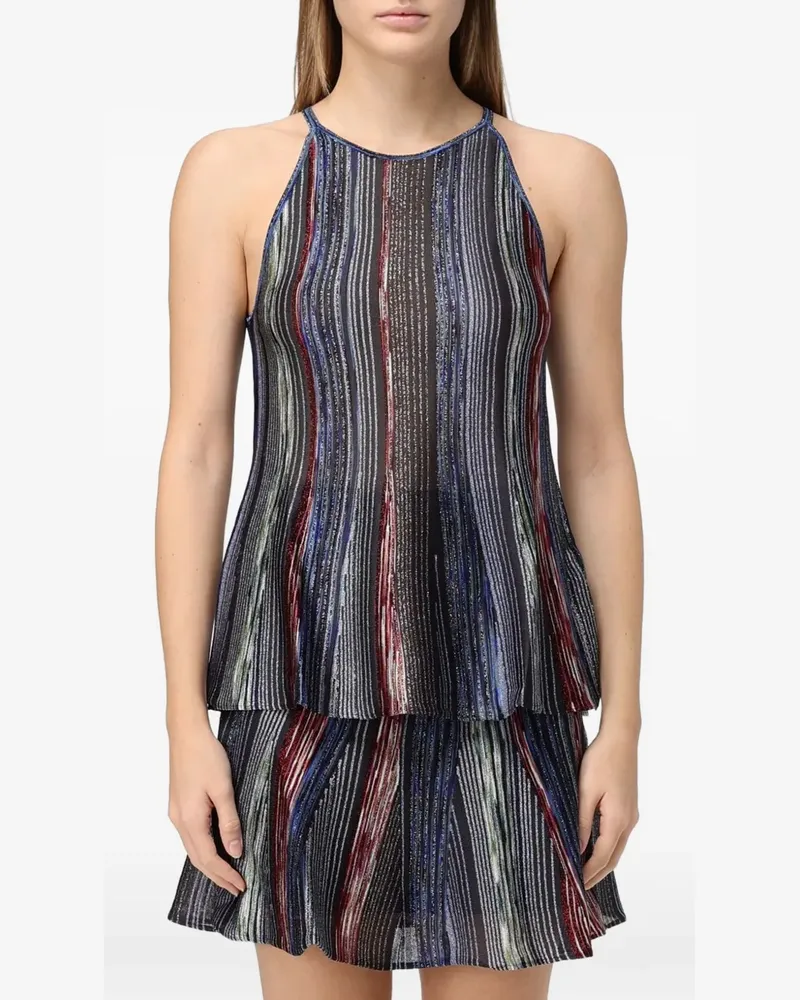 Missoni sleeveless ribbed viscose-lamé top - Blau Blau