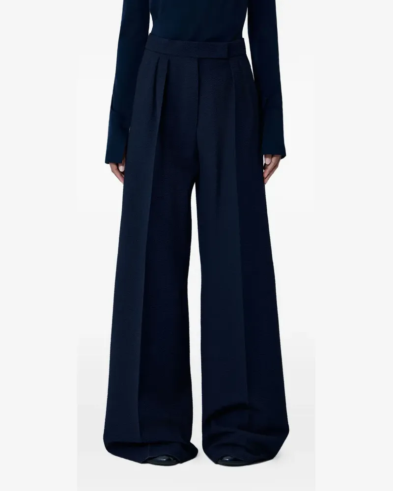 Max Mara high-waisted pleated palazzo pants - Blau Blau