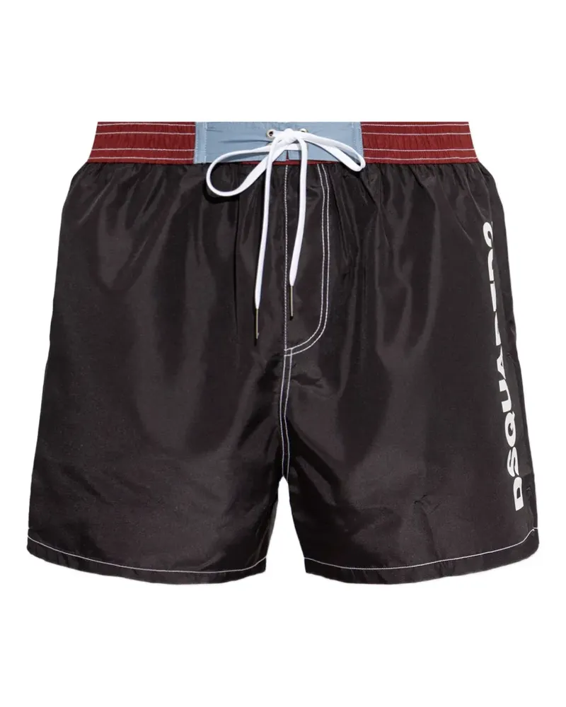 Dsquared2 logo-print drawstring swim shorts - Schwarz Schwarz
