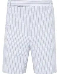 Thom Browne Gestreifte Seersucker-Shorts Blau