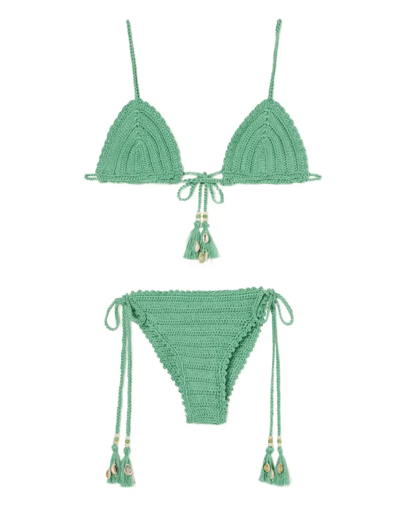 Alanui Sea Nomad Bikini mit Quasten - Grün Grün