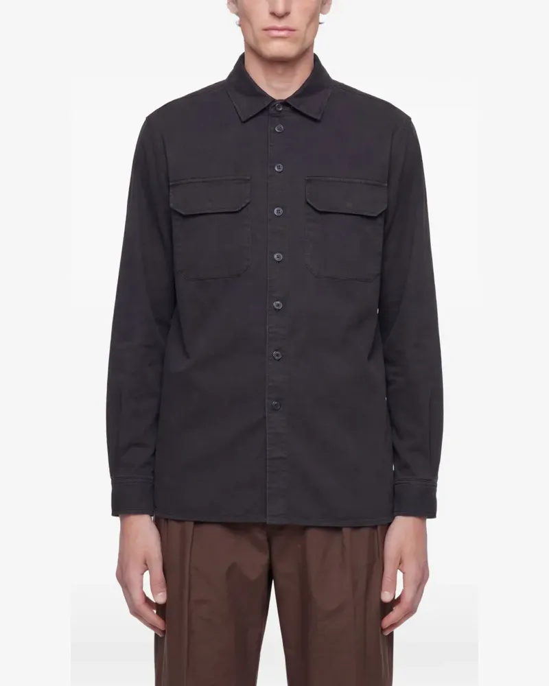 PLAN C cotton shirt jacket - Blau Blau