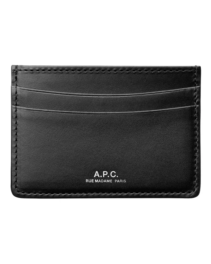A.P.C. Andre leather cardholder - Schwarz Schwarz
