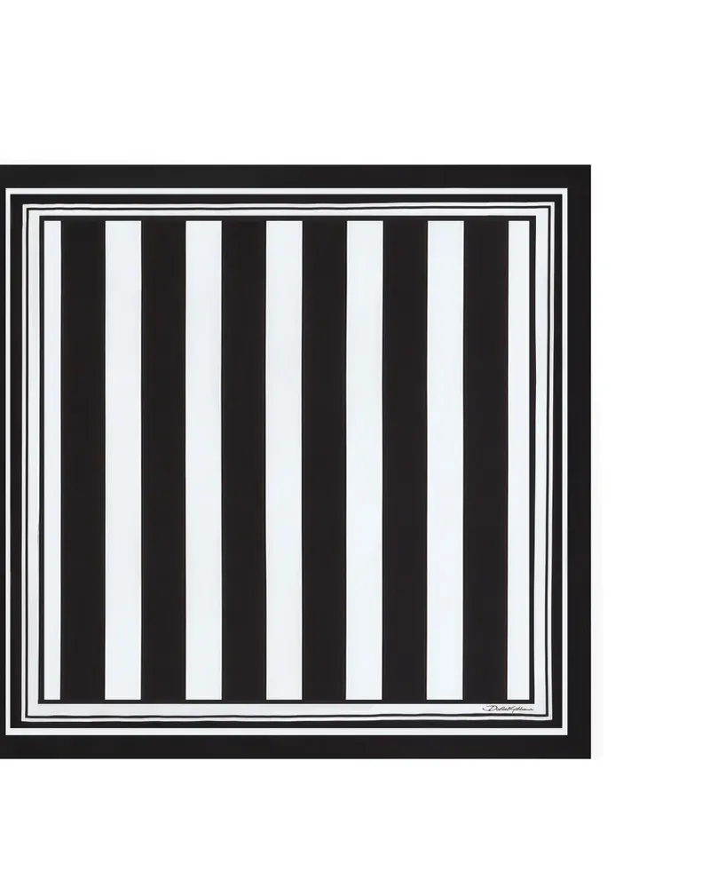 Dolce & Gabbana Gestreifter Schal - Schwarz Schwarz