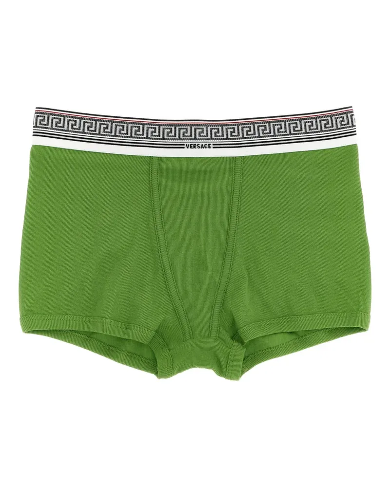 Versace Gerippte Greca Boxershorts - Grün Grün