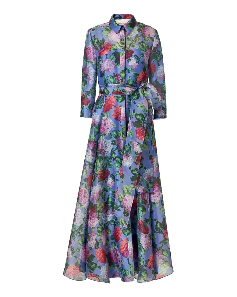 Carolina Herrera New York floral-print belted maxi-dress - Blau Blau