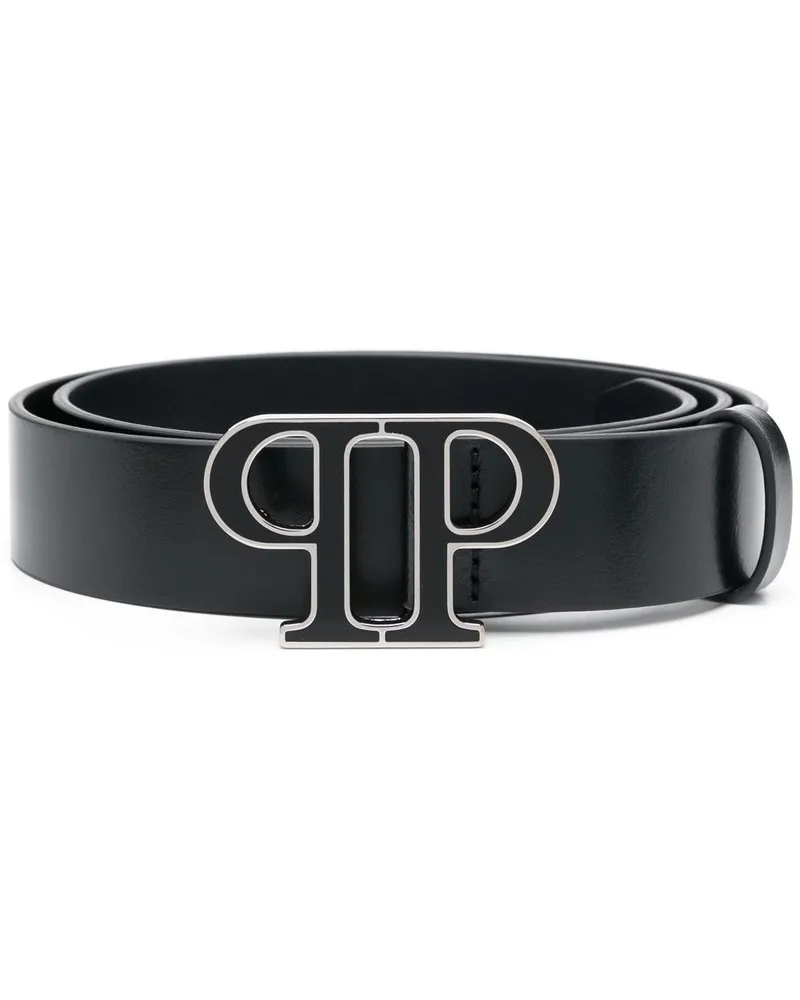 Philipp Plein Gürtel mit Logo-Schnalle - Schwarz Schwarz
