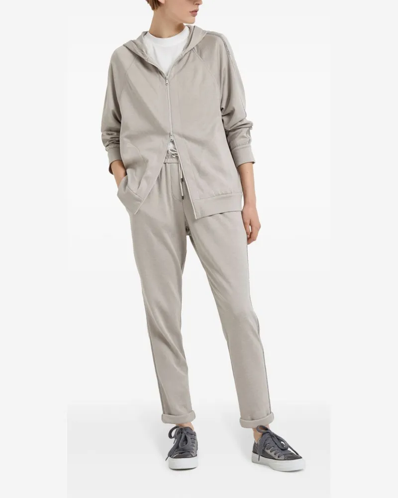 Brunello Cucinelli T-Shirt mit Monili-Kettendetail - Weiß Weiß
