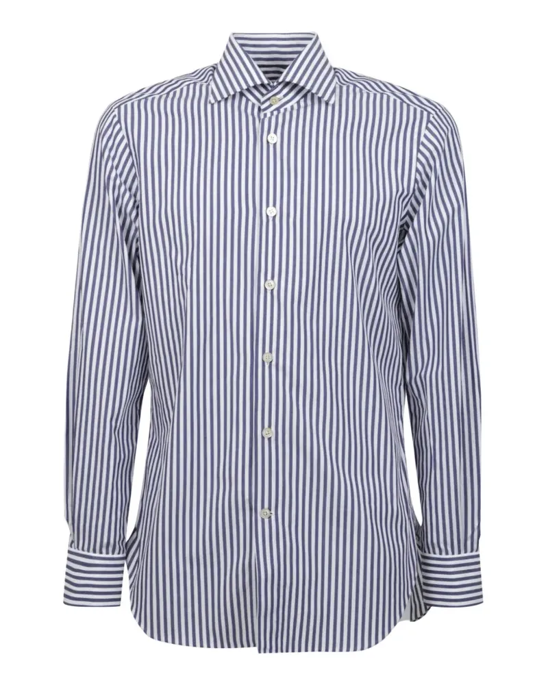 Kiton Gestreiftes Hemd - Blau Blau