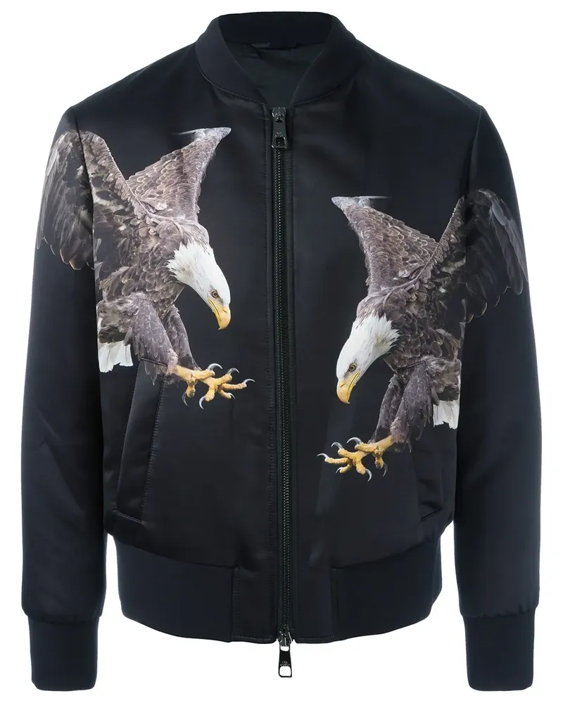 Neil Barrett Bomberjacke mit Adler-Print - Schwarz Schwarz
