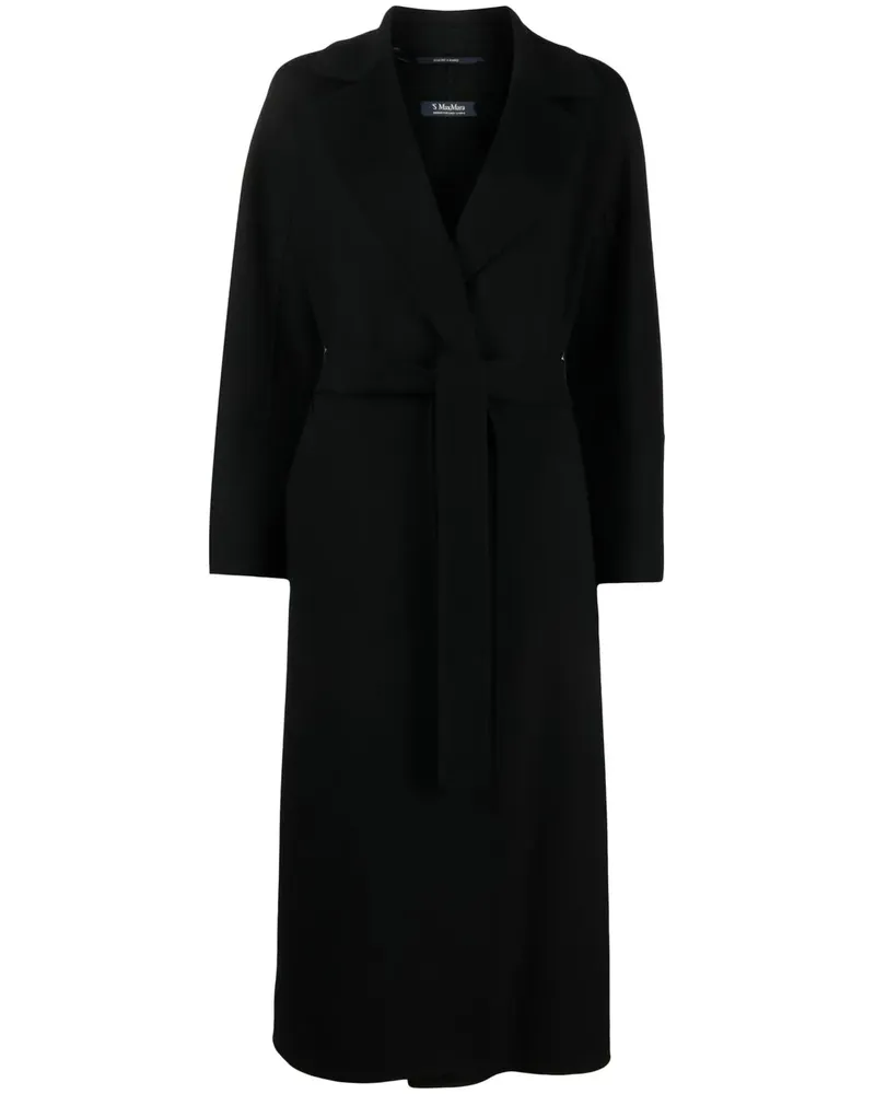 Max Mara Mantel mit Gürtel - Schwarz Schwarz
