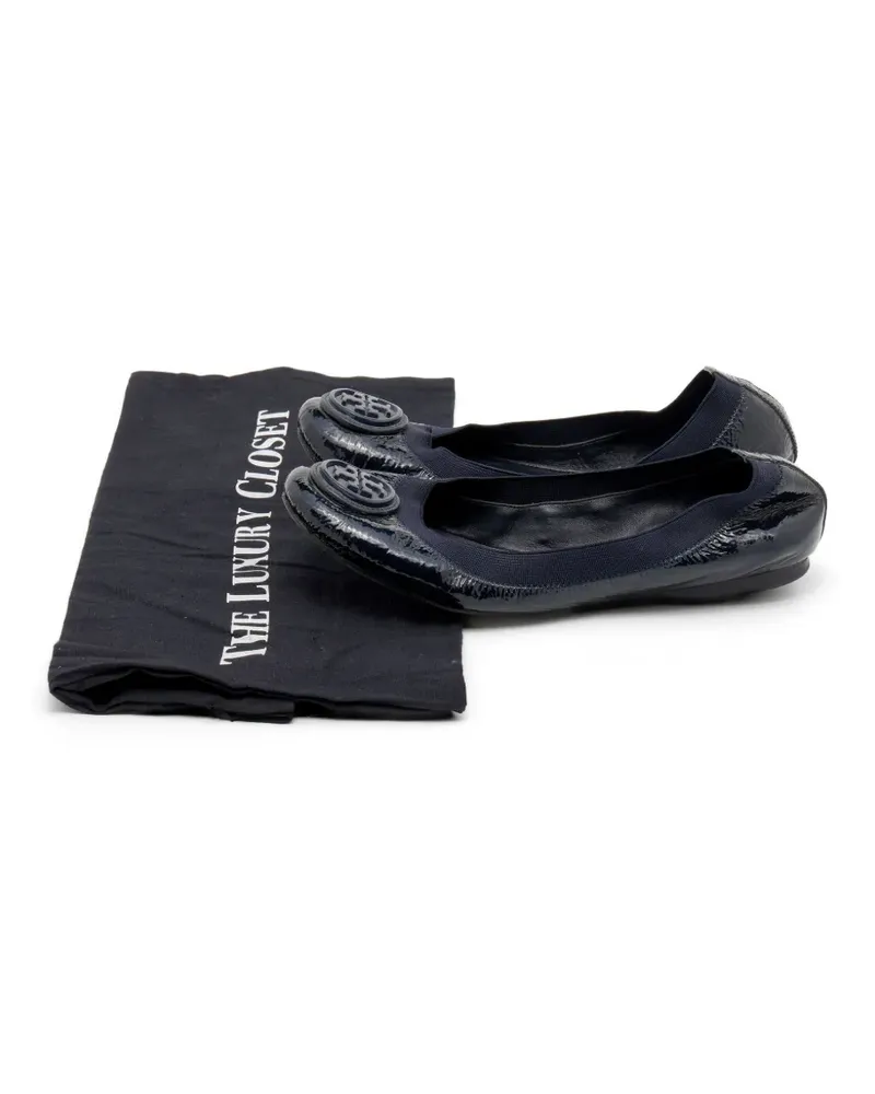 Tory Burch Caroline patent-leather ballet flats - Blau Blau