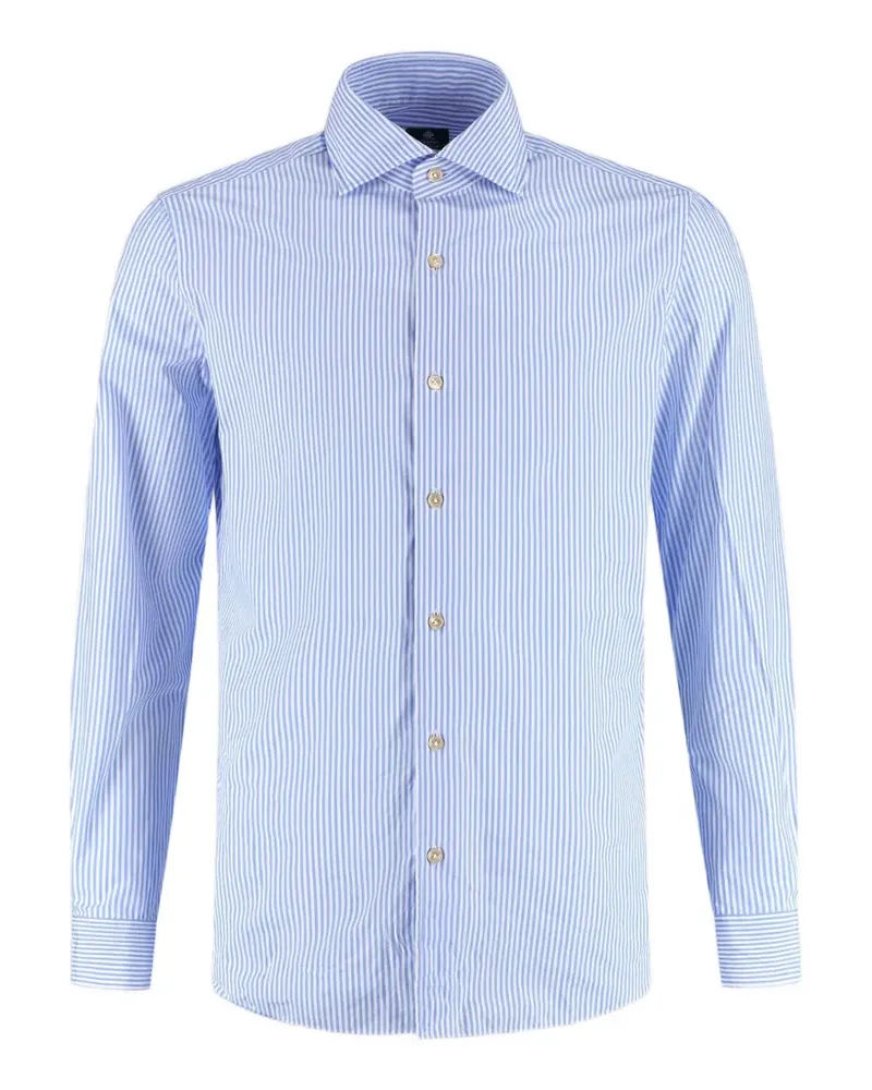 Luigi Borrelli vertical-stripe long-sleeve shirt - Blau Blau
