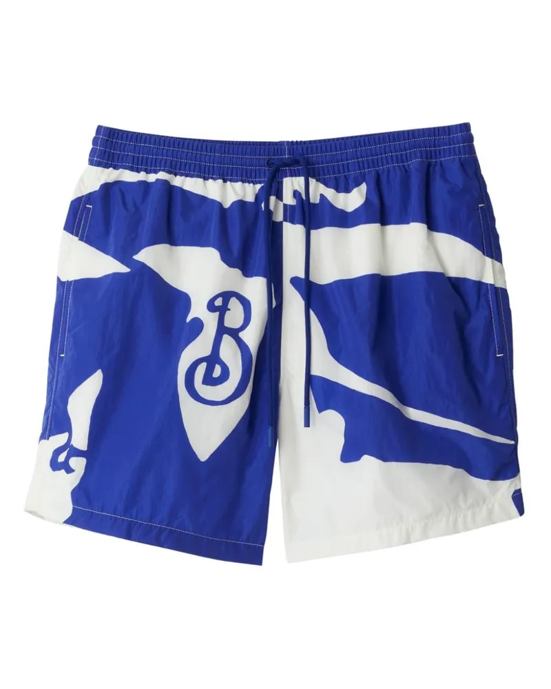 Burberry Badeshorts mit abstraktem Print - Weiß Weiß