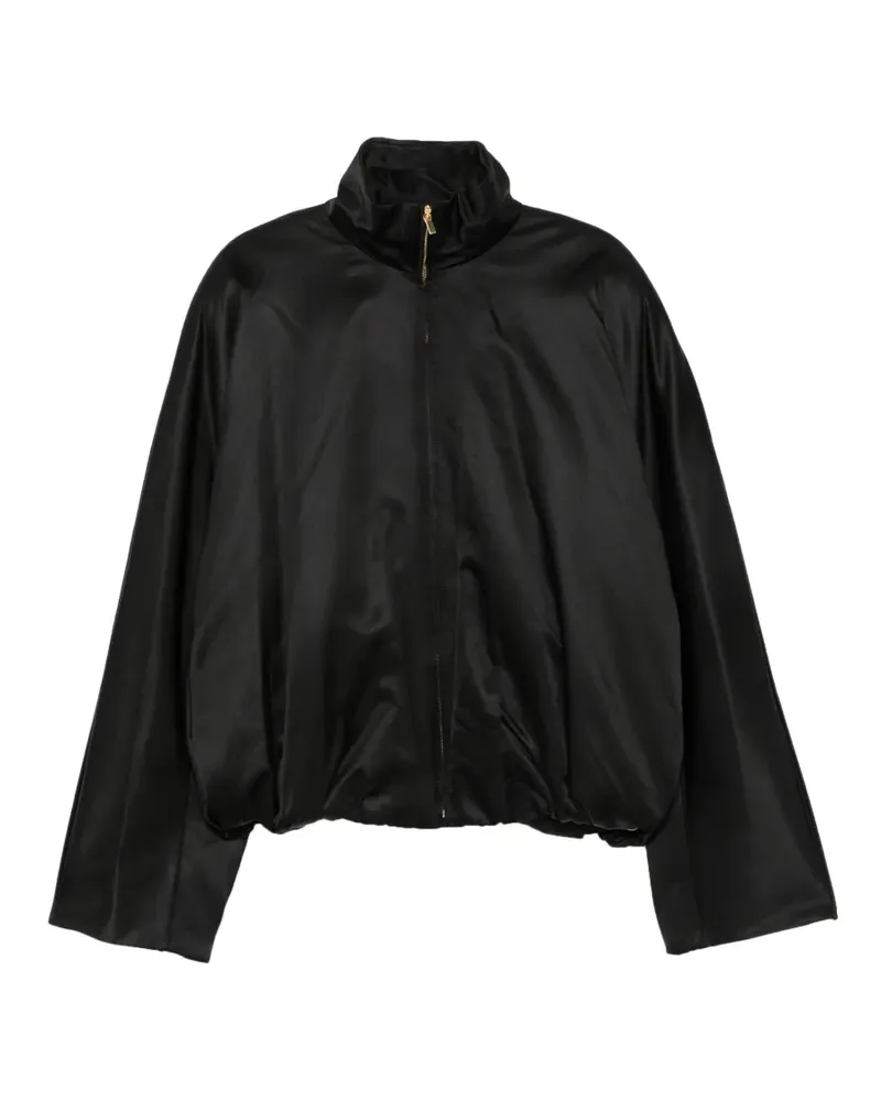 Carven satin-finish zip-up jacket - Schwarz Schwarz