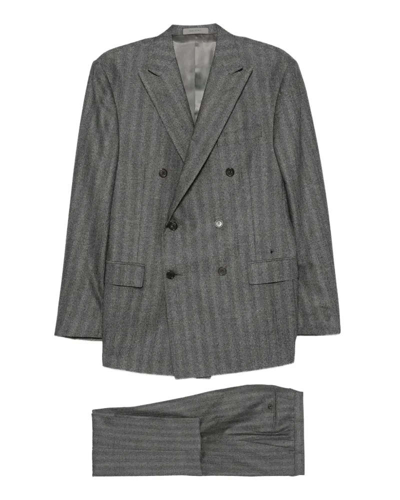 Corneliani Anzug mit Fischgrätenmuster - Grau Grau