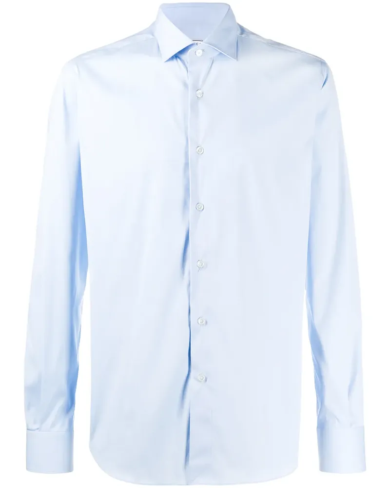 XACUS Schmales Hemd - Blau Blau