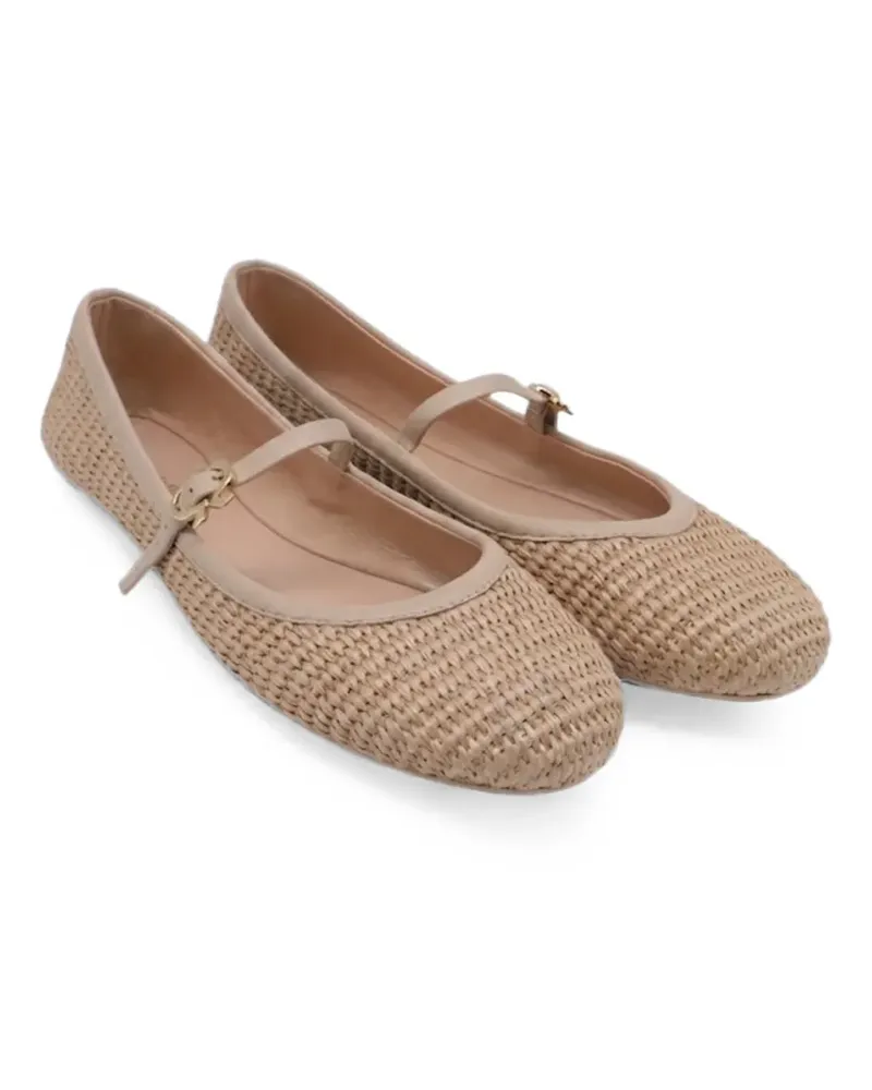Gianvito Rossi Carla raffia ballet flats - Nude Nude