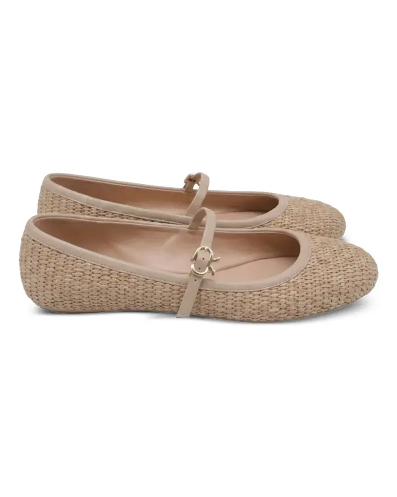 Gianvito Rossi Carla Ballerinas aus Bast - Nude Nude