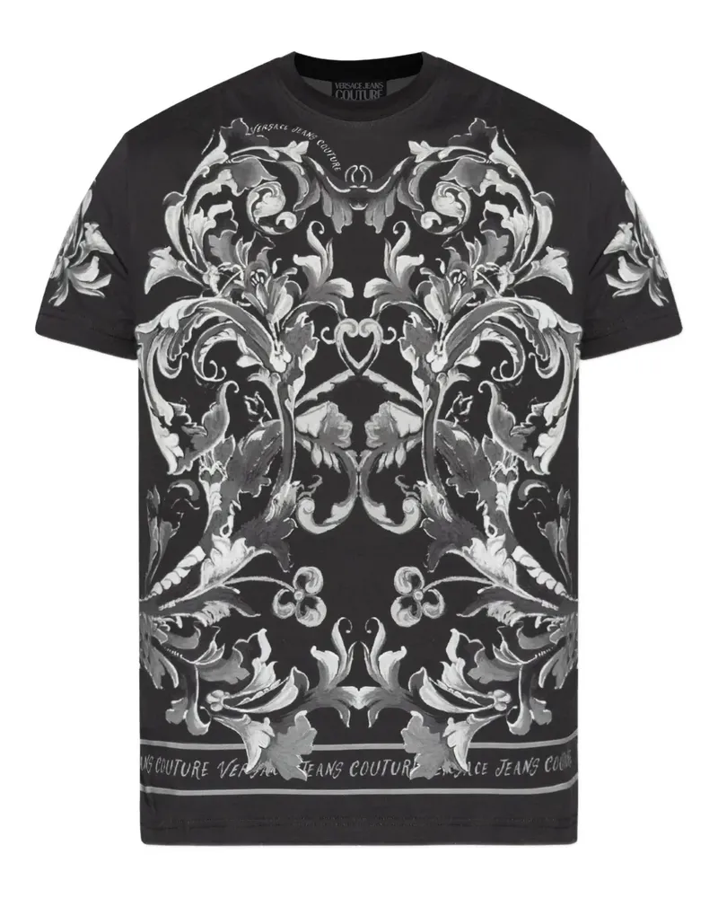 Versace Jeans T-Shirt mit Barock-Print - Schwarz Schwarz