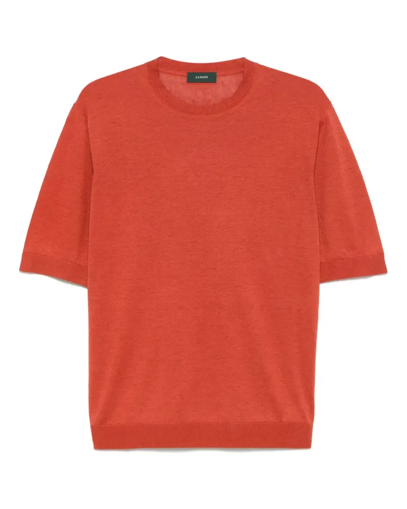 Zanone Fein geripptes T-Shirt - Orange Orange