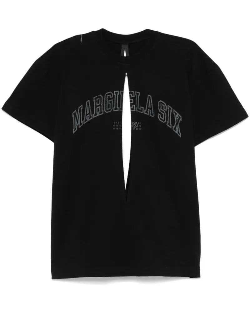 Maison Margiela T-Shirt mit Cut-Out - Schwarz Schwarz