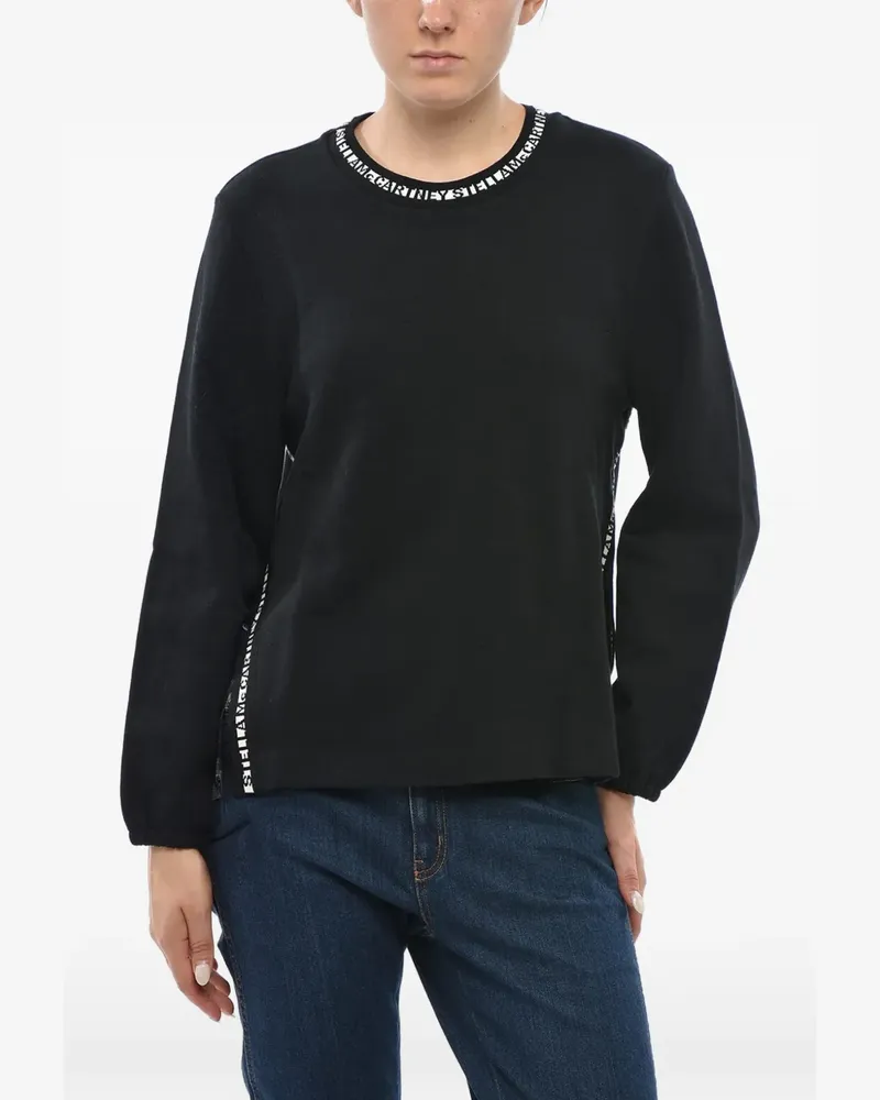 Stella McCartney logo-tape side-slit sweatshirt - Schwarz Schwarz