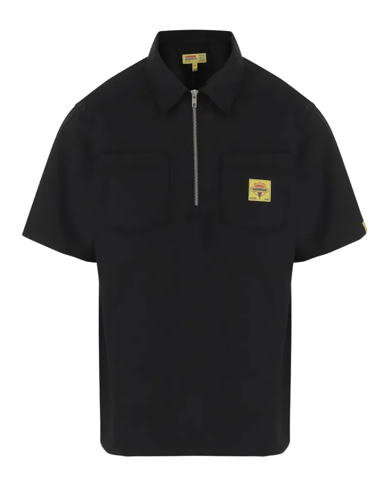 ICECREAM Poloshirt mit kurzem Reißverschluss - Schwarz Schwarz