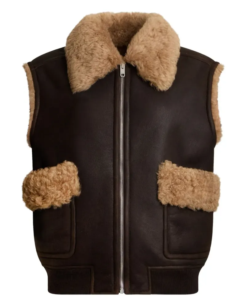 Bally Weste mit Reißverschluss - Braun Braun