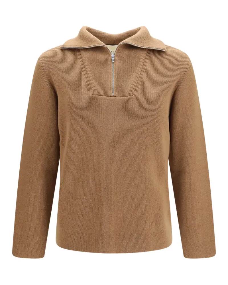 Valentino Garavani VLogo Signature half-zip sweater - Braun Braun