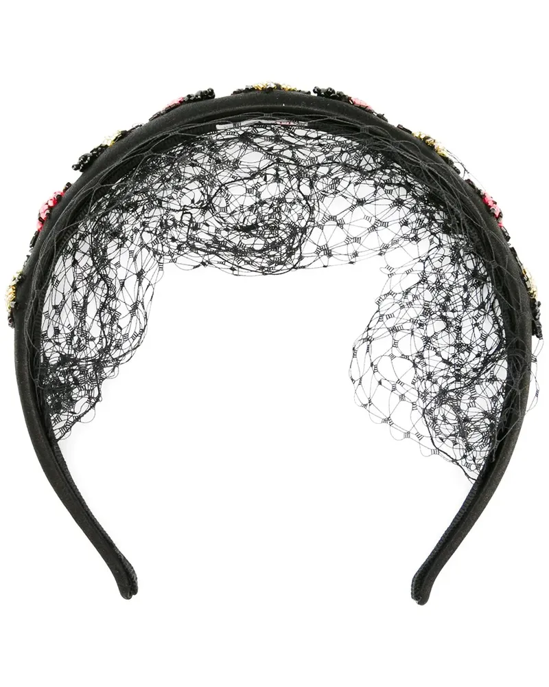 RED Valentino Haarreif mit Perlen - Schwarz Schwarz