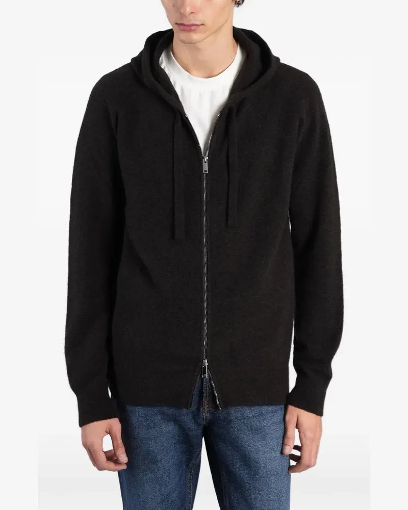 Roberto Collina zip-up knit hoodie - Schwarz Schwarz
