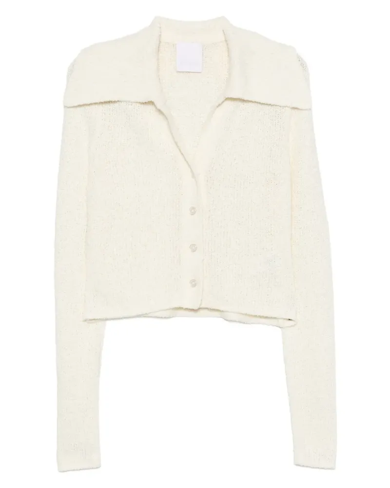 Paris Georgia Cardigan mit klassischem Kragen - Weiß Weiß