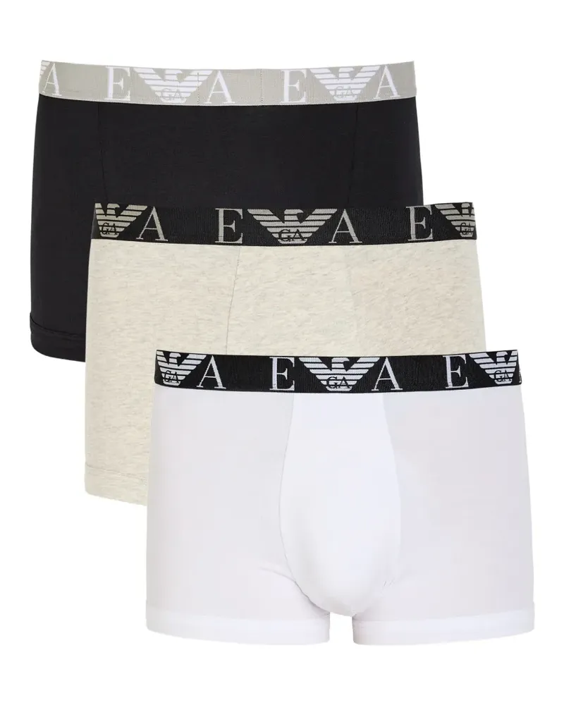 Emporio Armani Slips mit Monogramm (3er-Set) - Weiß Weiß