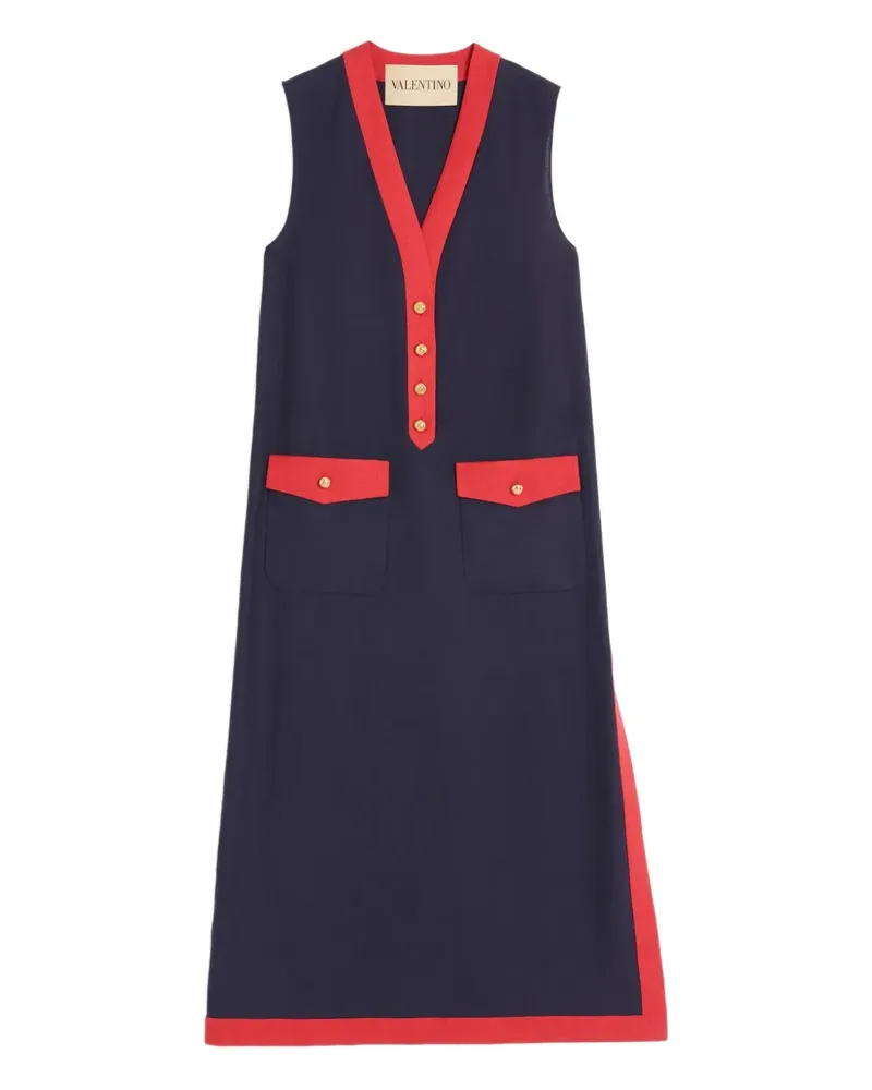 Valentino Garavani Midikleid aus Leinen - Blau Blau