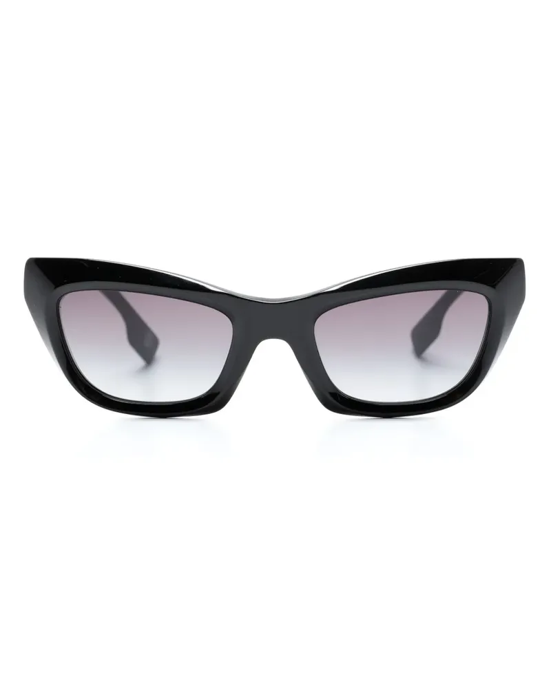 Burberry Cat-Eye-Sonnenbrille mit Logo-Schild - Schwarz Schwarz