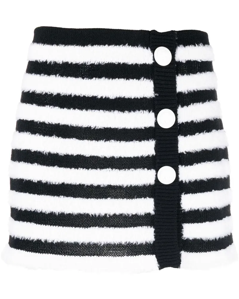 Balmain Gestreifter Rock - Weiß Weiß