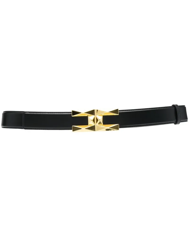 Elisabetta Franchi Gürtel mit Logo-Schnalle - Schwarz Schwarz