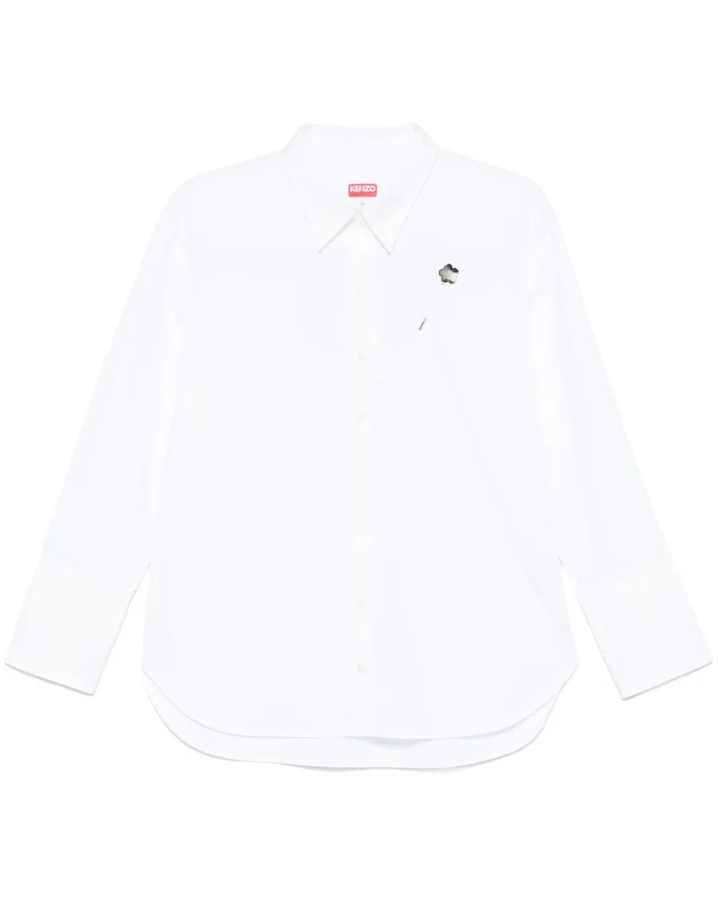 Kenzo Hemd mit Blumendetail - Weiß Weiß