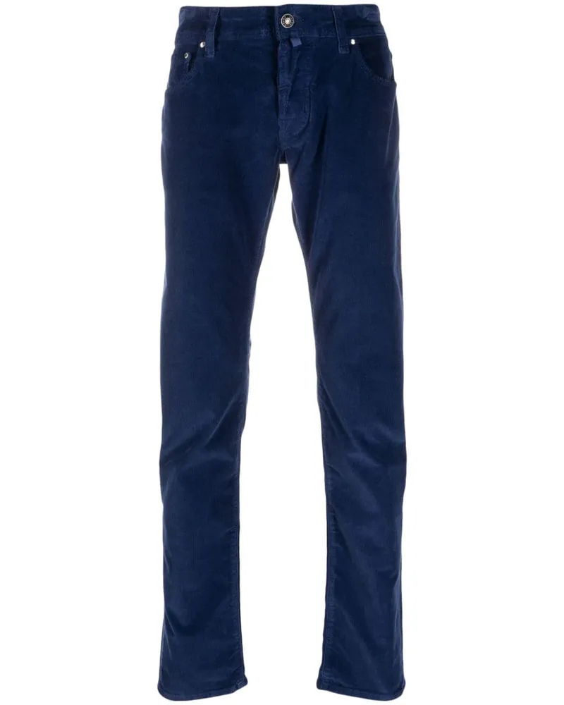 Jacob Cohën Straight-Leg-Hose aus Cord - Blau Blau