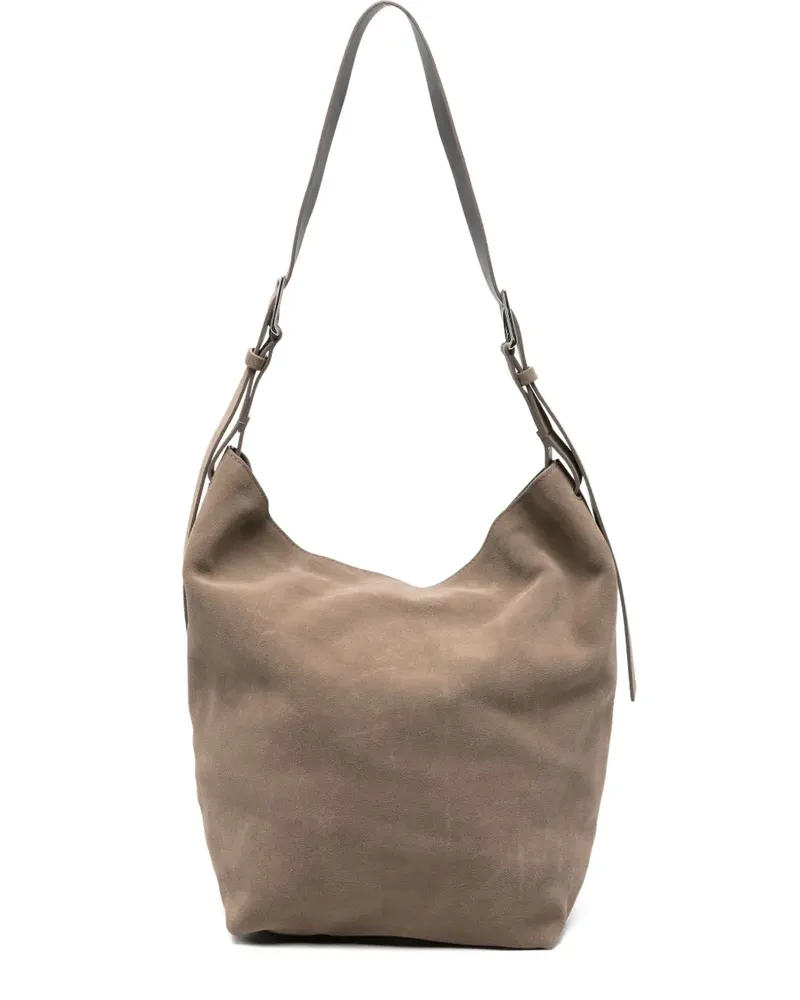 P.A.R.O.S.H. Schultertasche aus Wildleder - Nude Nude