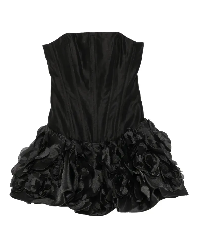 Aje. Bandeau-Minikleid mit Blumenapplikation - Schwarz Schwarz