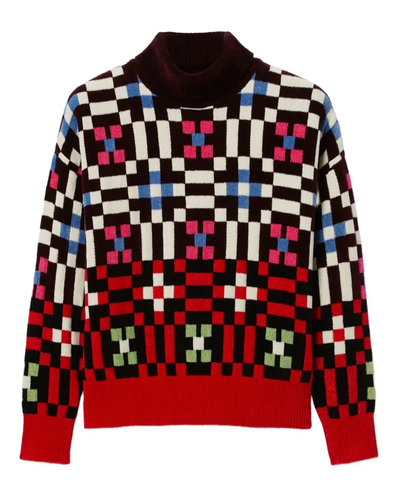 La DoubleJ Pullover mit geometrischem Muster - Rot Rot