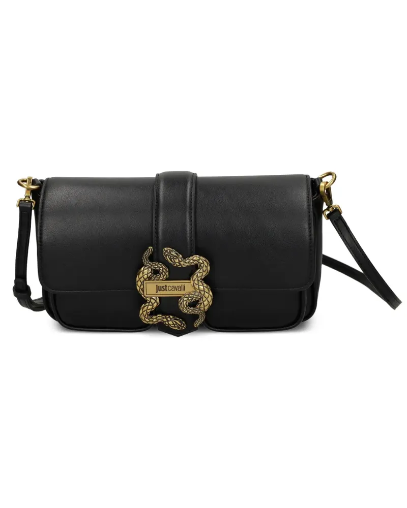 Just Cavalli Satchel-Tasche mit Schlangen-Schnalle - Schwarz Schwarz