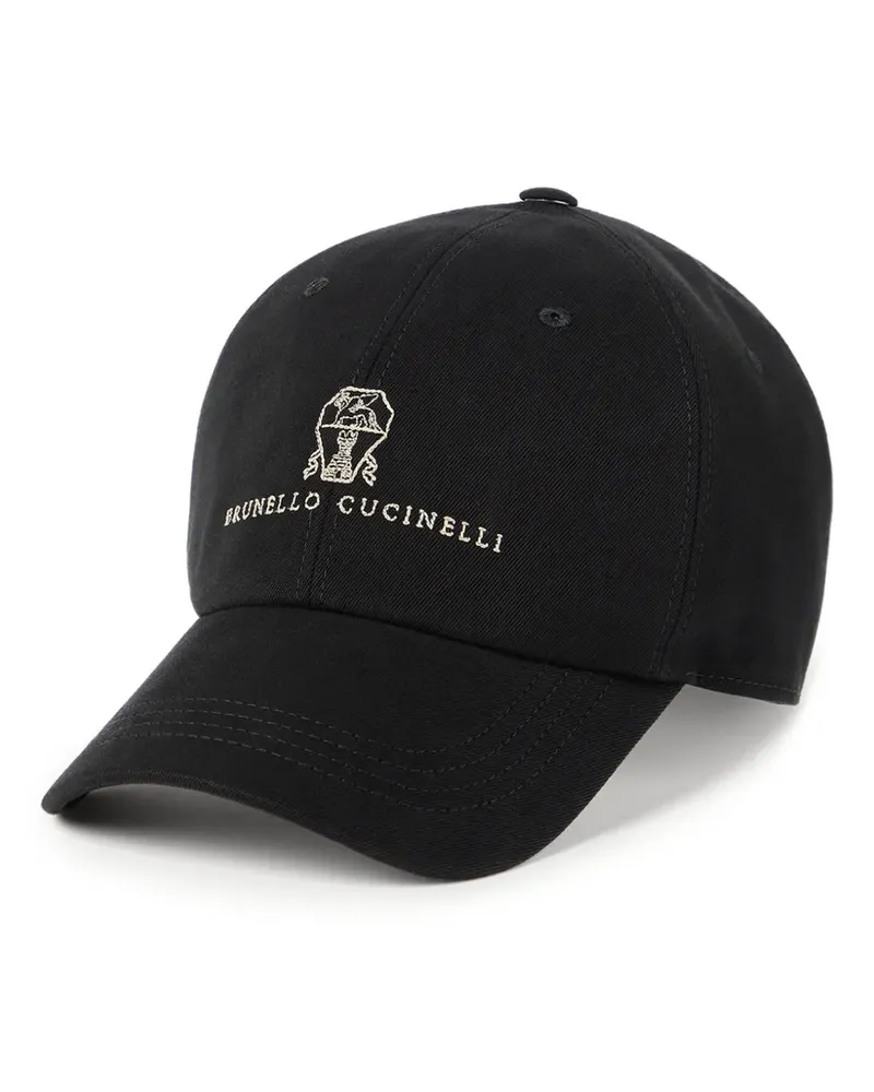 Brunello Cucinelli logo-embroidered baseball cap - Schwarz Schwarz