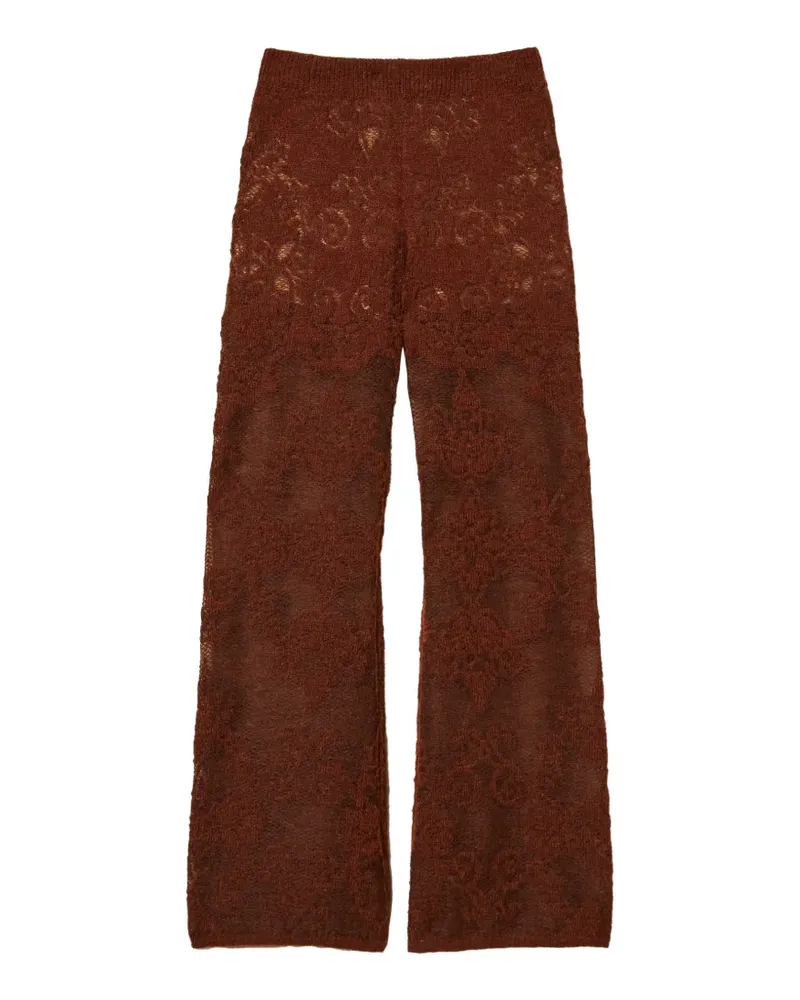 Twin-Set Jacquard-Hose aus Alpakagemisch - Braun Braun